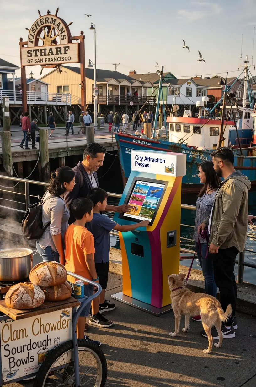 Интерактивная карта популярных туристических мест США с выделенными городами, включёнными в пропуск.